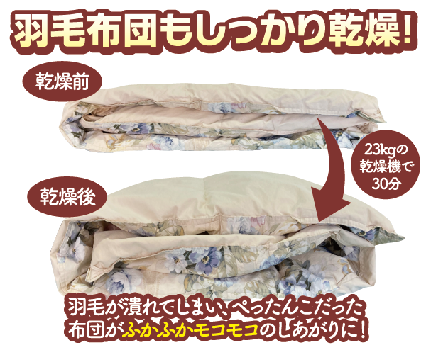 ふとんもふわふわの仕上がり